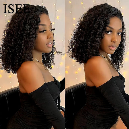 Water Wave Bob Human Hair Wigs Brazilian Water Wave Bob Wigs HAIR 4X4 Lace Closure Wigs Short Bob Lace Front Wigs for Women