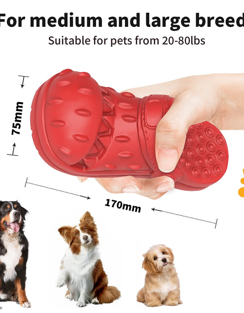 Load image into Gallery viewer, Squeaky Dog Toys Large Dog Chew Toy for Aggressive Chewer, 100% Safe Natural Soft Rubber Beef Flavor Dog Toys
