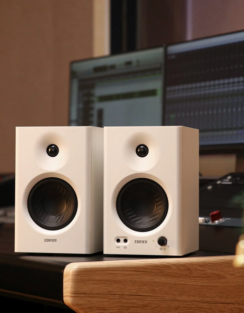 Load image into Gallery viewer, MR4 Powered Studio Monitor Speakers, 4" Active Near-Field Monitor Speaker - White (Pair)
