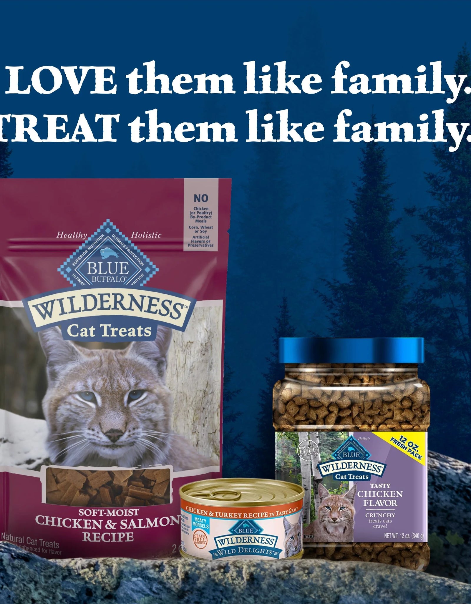 Wilderness Chicken & Salmon Flavor Dry Soft Treats for Cats, Grain-Free, 2 Oz. Bag