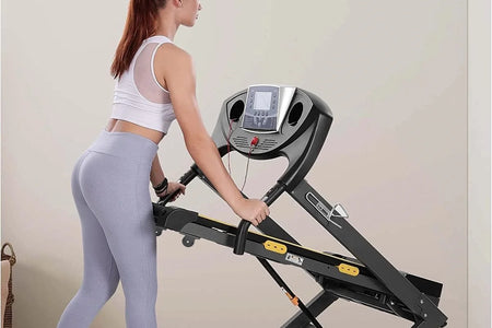 Treadmill with Incline Folding with 12 Level Automatic Incline 2.5Hp Power 8.5Mhp Speed Running Machine 15 Preset Training Program Electric Treadmill for Home Use