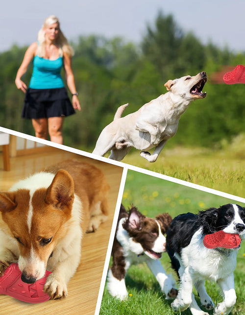 Load image into Gallery viewer, Squeaky Dog Toys Large Dog Chew Toy for Aggressive Chewer, 100% Safe Natural Soft Rubber Beef Flavor Dog Toys
