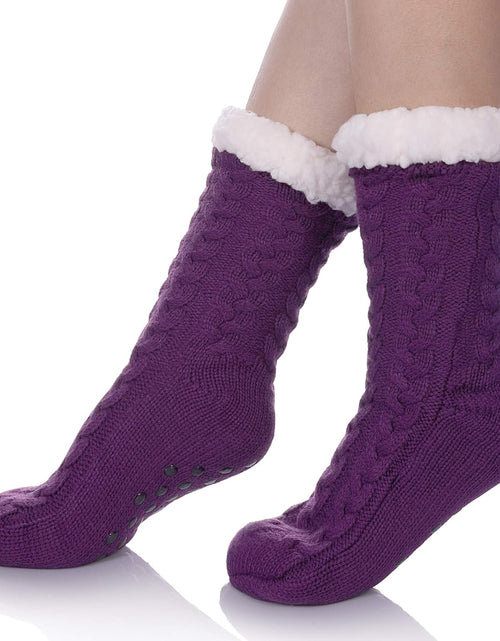 Load image into Gallery viewer, Women'S Winter Super Soft Warm Cozy Fuzzy Fleece-Lined with Grippers Slipper Socks
