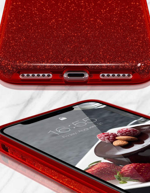 Load image into Gallery viewer, Iphone XR Case,Bling Sparkle Cute Girls Women Protective Case for Iphone XR 6.1"(Red)

