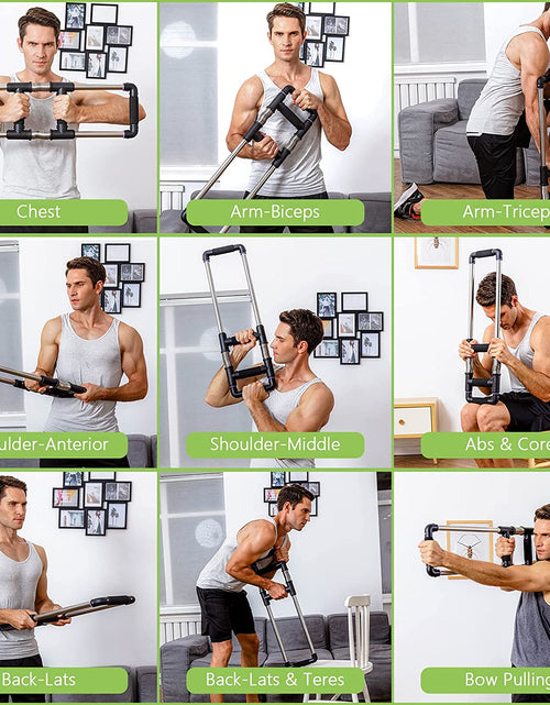 Load image into Gallery viewer, Push down Bar Machine - Chest Expander at Home Workout Equipment, Arm Exerciser Portable Spring Resistance Exercise Gym Kit for Home, Travel or Outdoors
