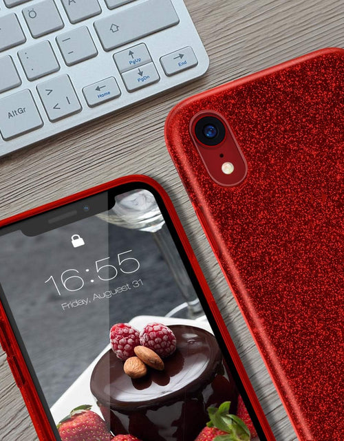 Load image into Gallery viewer, Iphone XR Case,Bling Sparkle Cute Girls Women Protective Case for Iphone XR 6.1"(Red)
