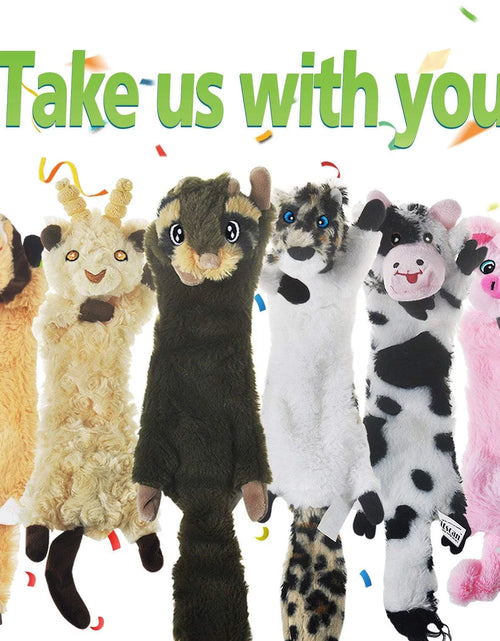 Load image into Gallery viewer, Dog Squeaky Toys No Stuffing, 6 Pack Dog Toys Crinkle Dog Toys for Small Dogs Durable Dog Chew Toys Plush Cute Animals Natural Puppy Toys for Teething Pet Toys Squeak
