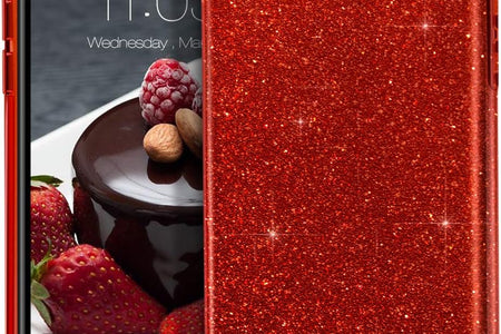 Iphone XR Case,Bling Sparkle Cute Girls Women Protective Case for Iphone XR 6.1"(Red)