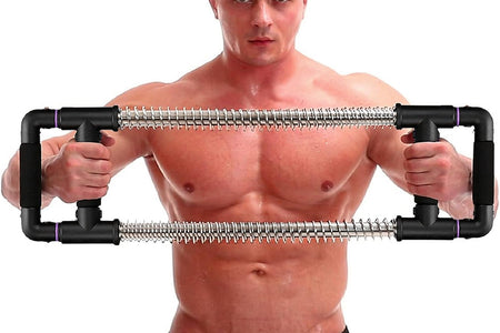 Push down Bar Machine - Chest Expander at Home Workout Equipment, Arm Exerciser Portable Spring Resistance Exercise Gym Kit for Home, Travel or Outdoors
