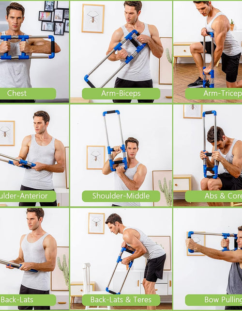 Load image into Gallery viewer, Push down Bar Machine - Chest Expander at Home Workout Equipment, Arm Exerciser Portable Spring Resistance Exercise Gym Kit for Home, Travel or Outdoors
