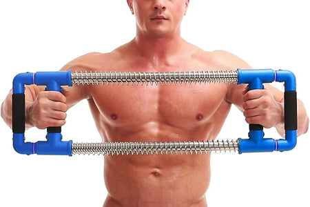 Push down Bar Machine - Chest Expander at Home Workout Equipment, Arm Exerciser Portable Spring Resistance Exercise Gym Kit for Home, Travel or Outdoors