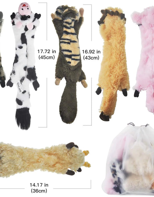 Load image into Gallery viewer, Dog Squeaky Toys No Stuffing, 6 Pack Dog Toys Crinkle Dog Toys for Small Dogs Durable Dog Chew Toys Plush Cute Animals Natural Puppy Toys for Teething Pet Toys Squeak
